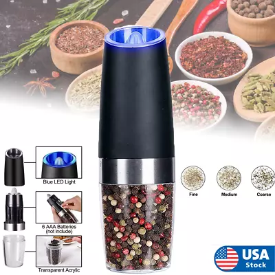 Gravity Electric Salt And Pepper Grinder Mill Shakers Adjustable Automatic US • $14.99