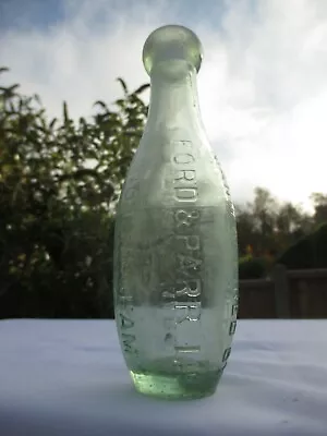 6oz SKITTLE FLAT BASE HAMILTON BOTTLE FORD & PARR NOTTINGHAM C1900 • £7.50