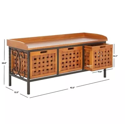 Safavieh Wooden Storage Bench Reduced Price 2172726764 AMH6530A • $232