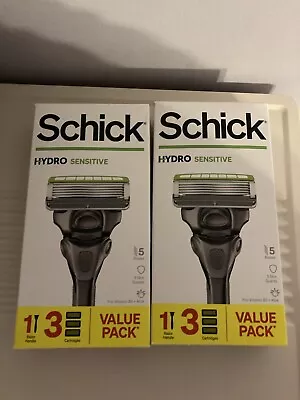 Schick Hydro 5 Mens Sensitive Razor Value Pack For 2 • $25.99