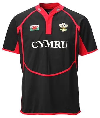 Babies Welsh Rugby Top Wales Rugby Shirt COOLDRY BLACK 6 Nations Boys Girls Kids • £14.99