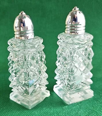 Vintage Cut Crystal Salt And Pepper Shakers From Czechoslovakia Unused • $19.85