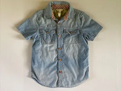 Matilda Jane Home For Dinner Boy's Size 6 Chambray Denim Dot Shirt Button Up • $7.50