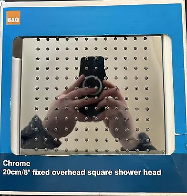 Chrome 20cm/8” Fixed Overhead Square Shower Head • £7.50