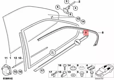 Genuine BMW E36 Coupe Window Seal Left OEM 51368119963 • $79.58