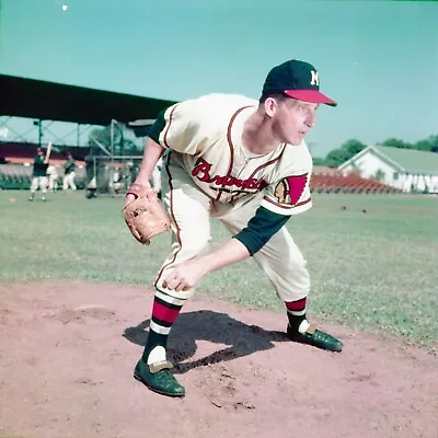 PF2-86 WARREN SPAHN Milwaukee Braves 1950s Pitcher COPY NEGATIVE 2  X 2  • $12