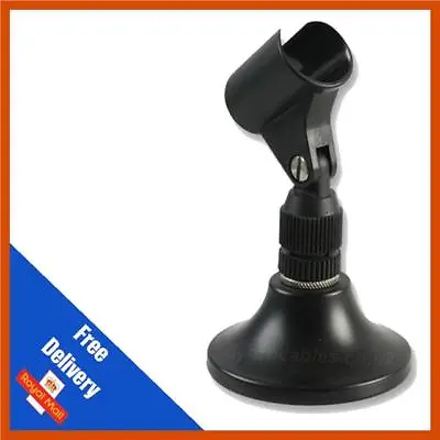 Mini Microphone Desk Stand With Microphone Holder/Clip | Heavy Base | 125mm Tall • £13.99