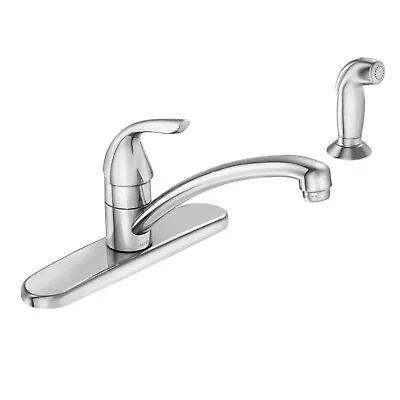 Adler Single-Handle Low Arc Kitchen Faucet In Chrome With Side Sprayer By MOEN • $67.74