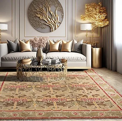 $799.99 • Buy William Morris Muted Turkish Oushak Hand Knotted Wool Area Rug Brown Multi