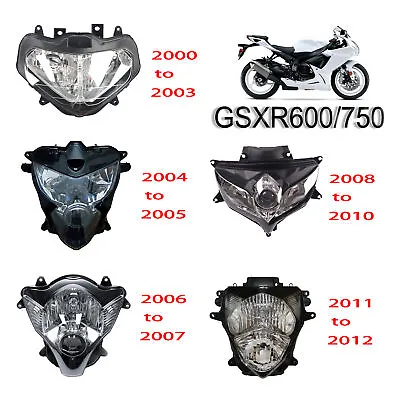 Headlamp Assembly For GSXR600 750 2000 01 02 03 04 05 06-2021 Suzuki Headlight • $73.99