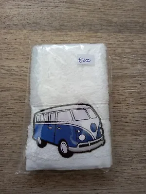 Campervan Motif Face Wash Cloth Flannel DARK BLUE LARGE Motif • £3