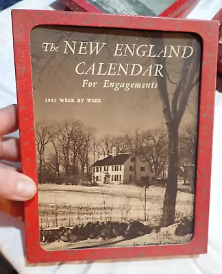 Vintage 1942 New England Calendar Datebook Journal NEW In Box Hastings House • $7.99