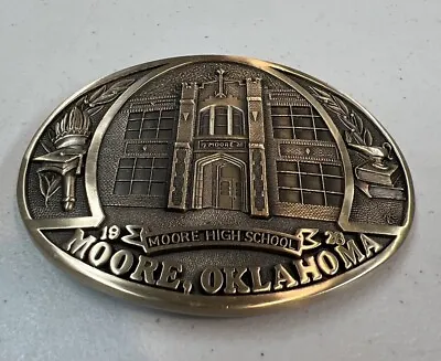 Moore High School Oklahoma Brass Buckle 1928 School Opening Alumni Association • $95