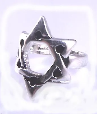 £5.95 • Buy Star Of David Magen Judaica Silver Ring Kabbalah Gift Jewish Israel Merkaba 3 D