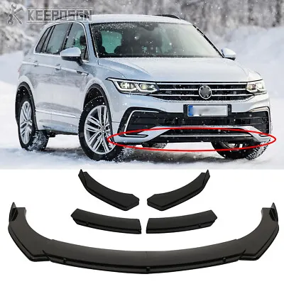 Gloss Front Bumper Lip Splitter Spoiler 4PCS Body Kit For VW Tiguan Touareg Golf • $84.68