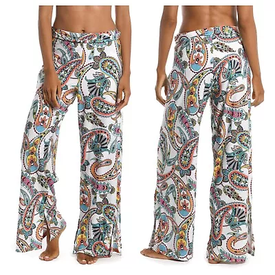 La Blanca Pave The Way Convertible Palazzo Pants Beach Resort Paisley XL NWT • $50