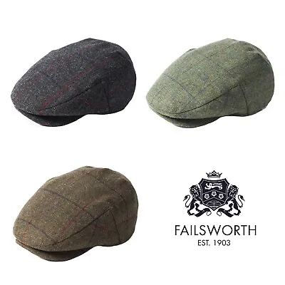 Failsworth Waterproof Wool Lovat Porelle Country Check Flat Cap • £44.99