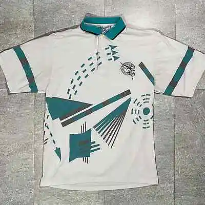 Vintage Aop Florida Marlins Miami Aop Collared Shirt Size Medium Crazy Graphic • $12.79