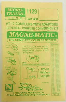 MicroTrains 00130013 N MT-10 Medium 'T' Shank Couplers With Adaptors (1129) • $11.21