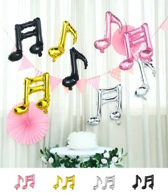 6 Pcs Music Notes Mylar Foil Balloons Wedding Birthday Party Event Decorations • $5.38