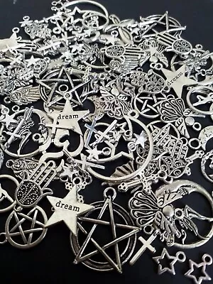 50g Spiritual Celestial  Mixed Charms Pendants Tibetan Silver Jewellery Making • £4.95