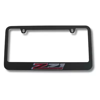 Chevrolet Z71 3D Logo Black Carbon Steel License Plate Frame Official Licensed • $34.95