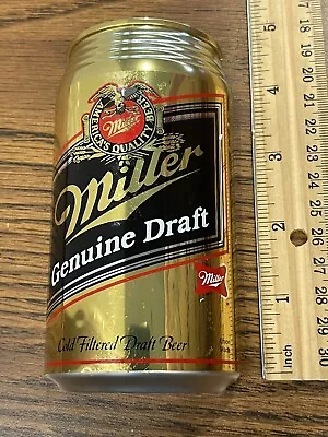 Miller Genuine Draft Beer Can Bar Sign Display Old Vintage Half Can MIP 1989 • $17.99