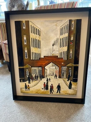 £239.99 • Buy FRAMED Original Acrylic Painting Northern L.S Lowry Style On Canvas Frame 26x22 