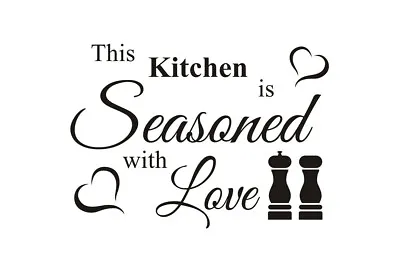 This Kitchen Is Seasoned With Love Chess Wall Quotes Art Wall Stickers 50y UK • £5.45