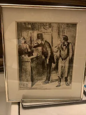 Honore Daumier Lithograph: Ami De Personne Framed Matted 13x15 • $44