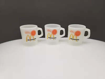 Set Of 3 Vintage Fire King McDonalds Restaurant Coffee Mugs White Milk Glass • $19.99