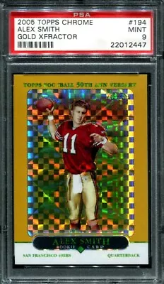 $89.99 • Buy 2005 Topps Chrome Alex Smith #194 Gold Xfractor #/399 Rookie RC PSA 9