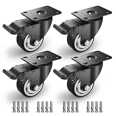 3 Inch Caster Wheels Industrial Casters Heavy Duty Swivel Casters With Safety  • $46.87