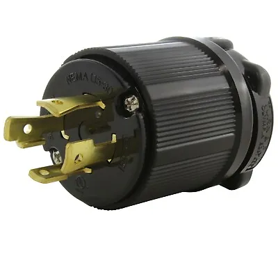 30A 3-Phase 250V NEMA L15-30P 4-Prong Locking Male Plug Assembly By AC WORKS® • $19.59