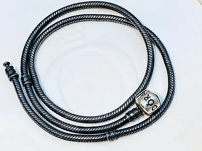 $139 • Buy Authentic Pandora Oxidised Silver Choker Necklace Chain 42cm 590703 Retired Rare