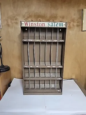 Vintage Metal Cigarette Display Case Winston Salem Sign Shelf Display  • $100