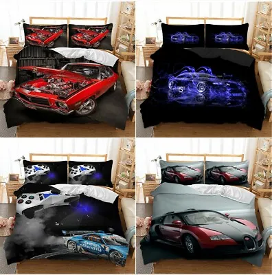 Racing Car Duvet Cover Bedding Set Quilt Cover Single Double King Pillow Cases • £24.99