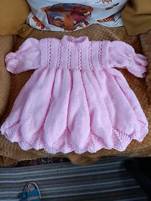 New Hand Knit 20-22  Baby Dress Please See Description And Photos • £10.50
