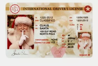 Santa Claus Virtual License Sled Driving License Christmas Game Props 1pc Santa • $1.88