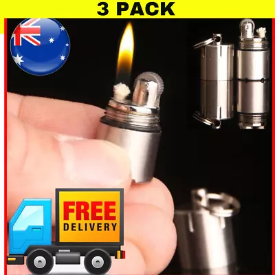 3 Pack Small Mini Keyring Zippo Lighter Water Proof Gun Metal Grey Silver 3pcs B • $15.95