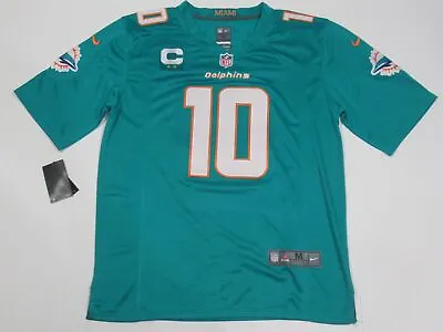 Tyreek Hill #10 Miami Dolphins 2-Star Captains Patch 2023-24 Season Jersey Aqua • $69.99