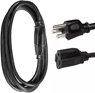 Thonapa 25 Ft Black Extension Cord - 16/3 Electrical Cable 3 Prong Grounded Plug • $18.99