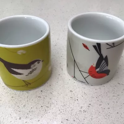 Magpie Chirpy Long Tailed Tit And Bullfinch Bird Egg Cups X2 • £4.50