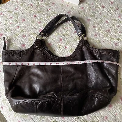 $25 • Buy Sigrid Olsen Soft Textured Lamb Leather Studded Hobo Shoulder Bag Black