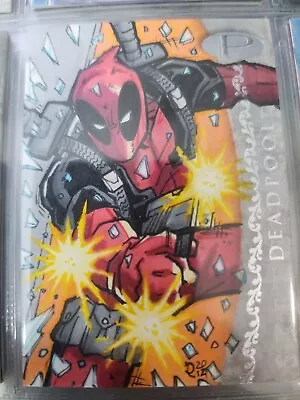 2012 Marvel Premier Deadpool Base Sketch Card Puis Puiz Calzada Artist 1/1 • $750