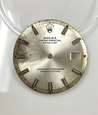 Genuine Vintage Rolex 36mm Datejust Silver Pie Pan Watch Dial 1600 1601 1603 #29 • $100