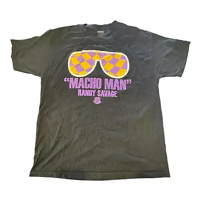 Macho Man Randy Savage Sz L Purple/Black Shades 2014 WWE Wrestling Shirt • $20