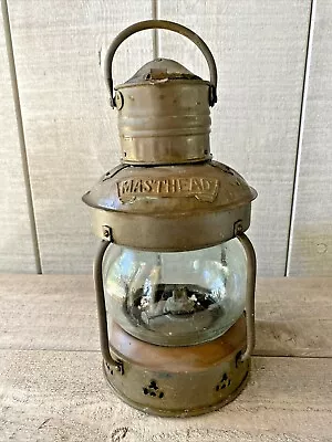 Vintage Masthead Copper Hand Blown Glass Nautical Ship’s Lantern • $48