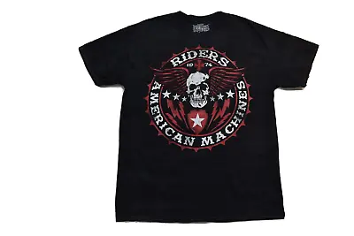 MMA Elite Mens Riders 1974 American Machines Skull Black Shirt NWT L XL • $9.99