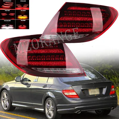 Red Lens LED Tail Lights Brake For Mercedes Benz W204 C250 C300 2007 2008-2014 • $349.96